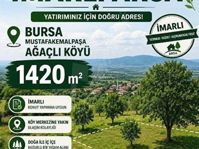 my EKİPdenBURSA MUSTAFAKEMALPAŞA AĞAÇLIDA KÖYİÇİ İMARLI HESAPLI ARSA.