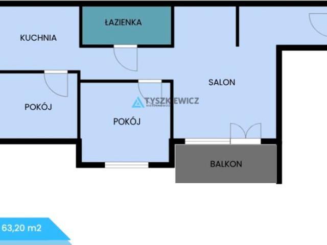 Myśliwskie Wzgórze 63,20 m², Gdańsk