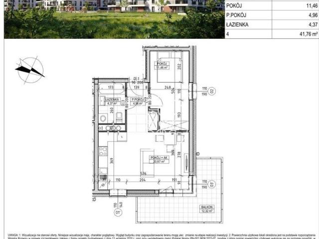Na sprzedaż nowoczesne mieszkanie 42 m² w Fordonie