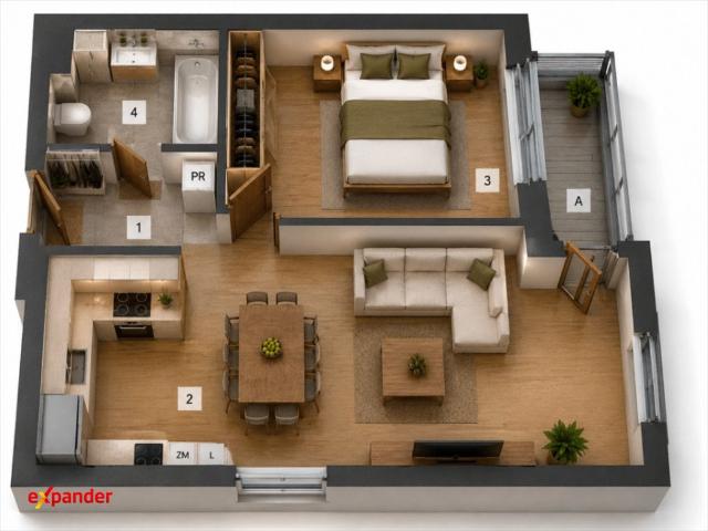 Polecam nowoczesne 39 m² mieszkanie w Rzeszowie z loggią