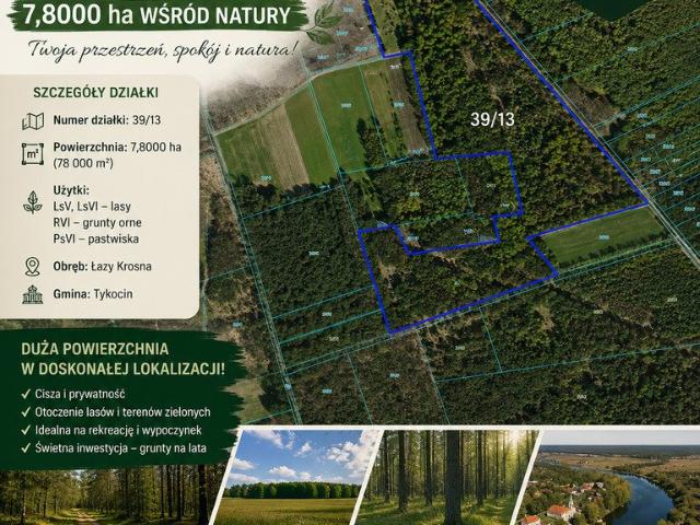 Na sprzedaż 7,8 ha działki leśno rolnej w Łazy Małe