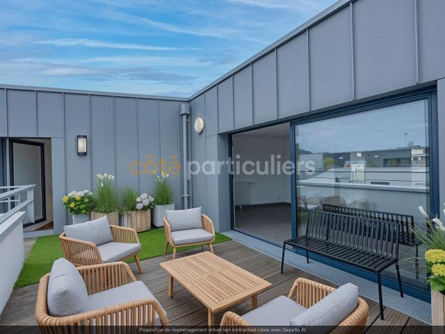 NANTES CANCLAUX APPARTEMENT EN DERNIER ETAGE T4 108M2 DEUX TERRASSES
