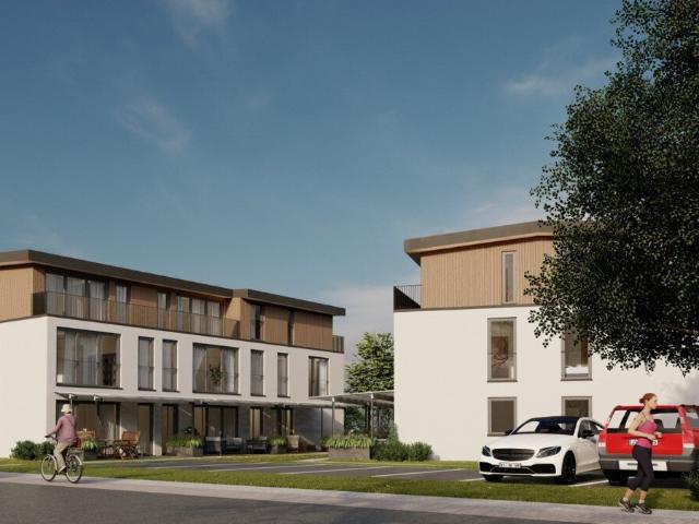 Nachhaltiges Stadtleben* Ökologische Stadthäuser mit grüner Energie und Gartenanlagen