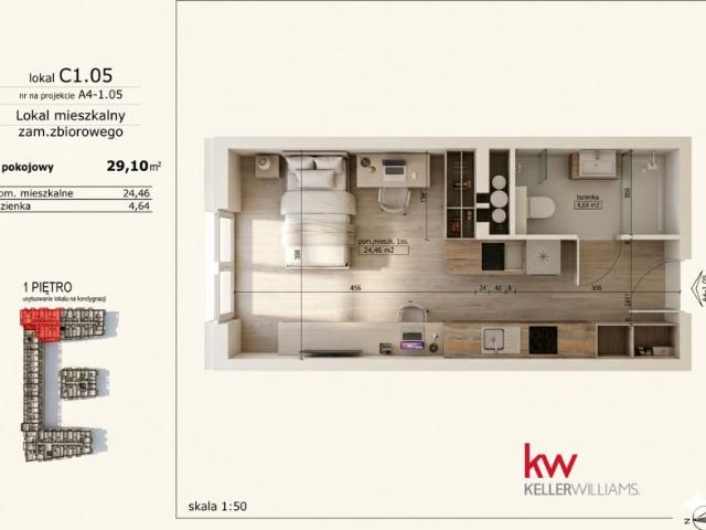 Naramowicka 29,10 m², Poznań