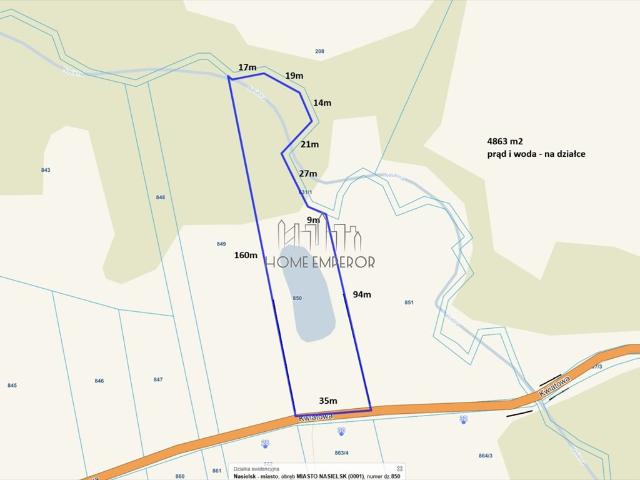 Działka z własnym stawem i mediami, 4863 m² w Nasielsku