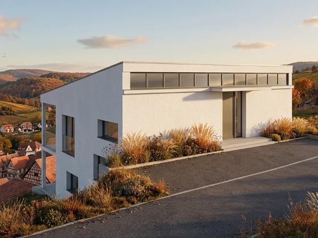 Natzwiller, exceptionnel, terrain à bâtir sur les hauteurs: projet de construction « Prêt à démarrer » avec v