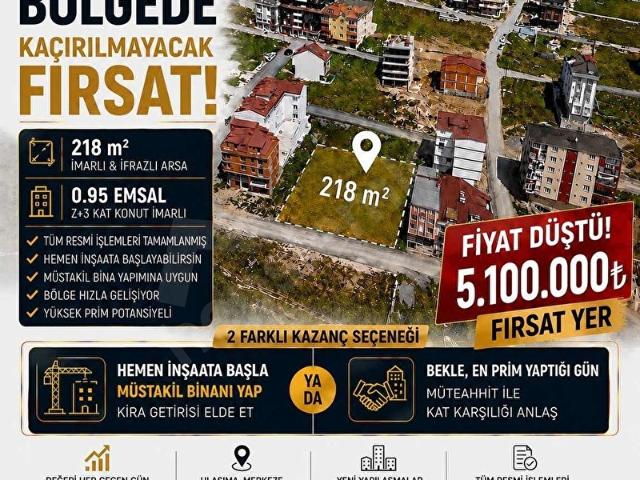 NENEHATUN MAH 218 M2 İMARLI İFRAZLI ARSA