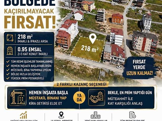 NENEHATUN MAH 218 M2 İMARLI İFRAZLI ARSA