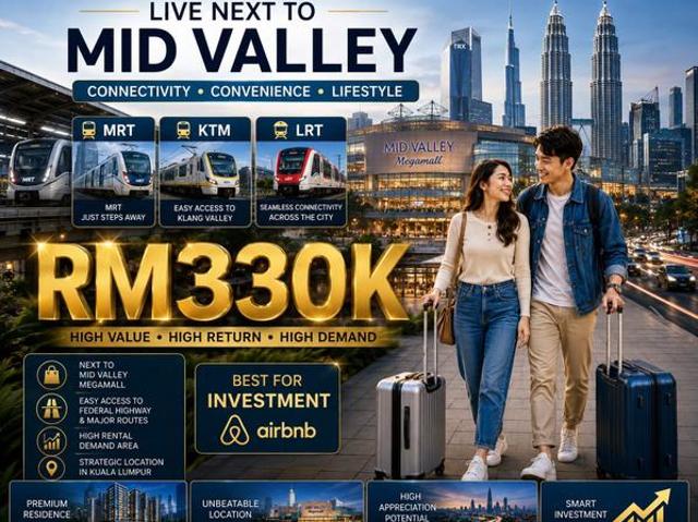 Near Midvalley Condo Balcony Yard 1st Home Invest Walk to KTM MRT