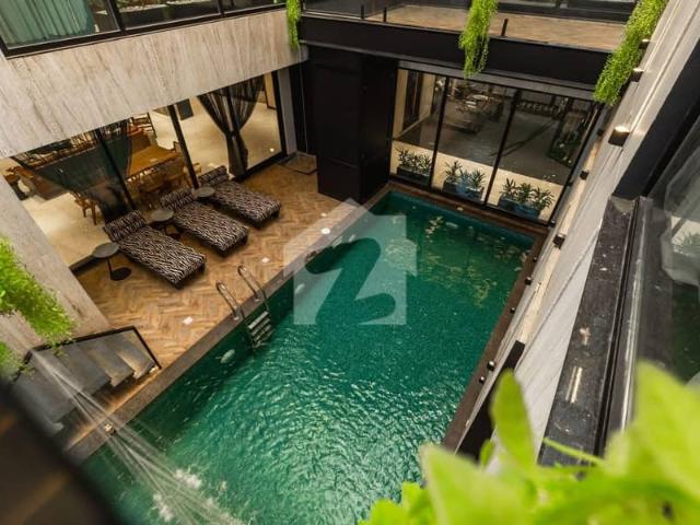 Near raya golf club 1 kanal ultra modern a plus design full basement full furnished with pool lift canima house for sale in dha phase 6