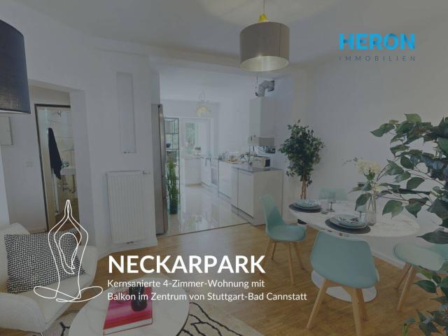 NECKARPARK Kernsanierte 4 Zimmer Wohnung mit Balkon im Zentrum von Stuttgart Bad Cannstatt