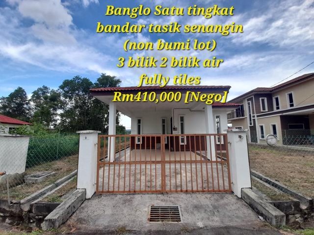 NEGONON BUMI LOT Banglo Satu tingkat Bandar Tasik Senangin