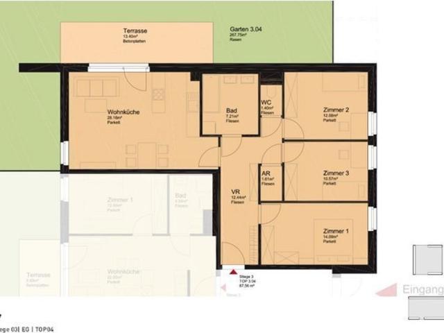 Neuwertige Gartenwohnung in Wiener Neustadt 4 Zimmer, Terrasse und Eigengarten!