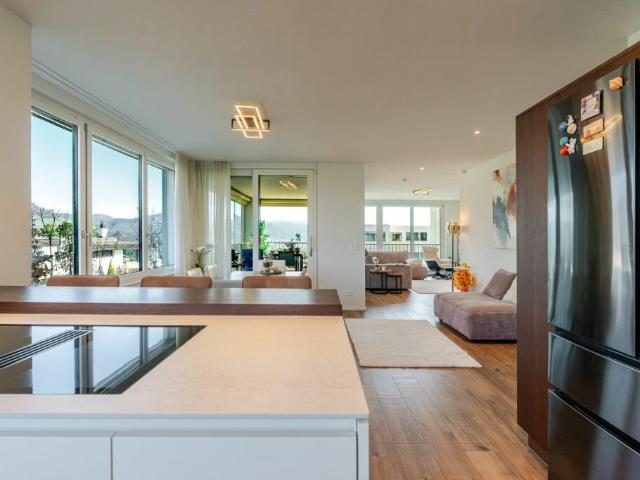 Neuwertige 5.5 Z' Maisonette Gartenwohnung mit herrlicher Aussicht und 2 EHP's