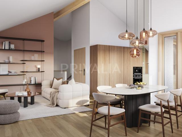 NEU: Neuentwicklung Le Hameau du Bourg – Charmante Dachbodenwohnung mit vier Zimmern und Loggia