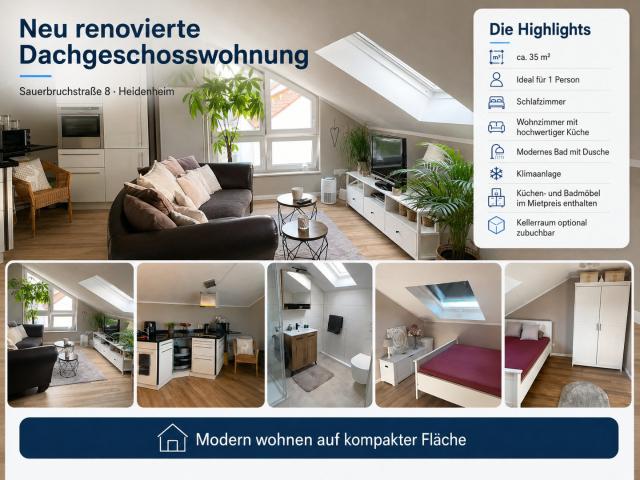 Neu renovierte Dachgeschosswohnung in Heidenheim