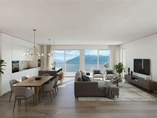 Neu und hell Gartenebene mit großer Terrasse und offenem Blick