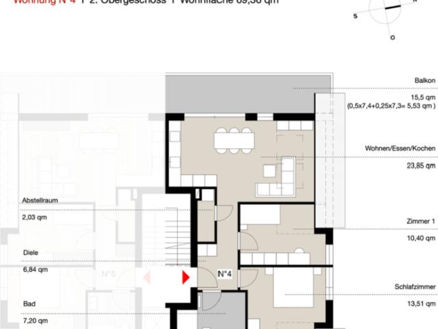 NEUBAU 3 Zimmer Wohnung mit Balkon und Aufzug