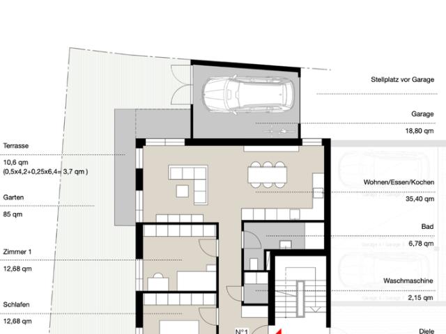 NEUBAU 4 Zimmer Garten Wohnung mit Garage