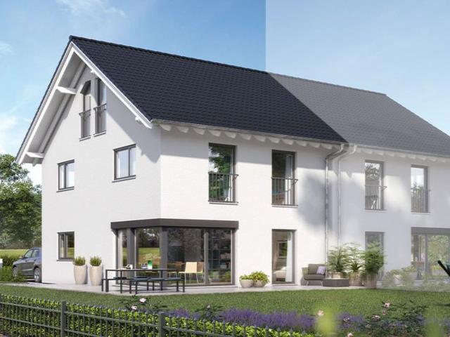 Neubau DHH mit Südgarten auf hübschem Eckgrundstück