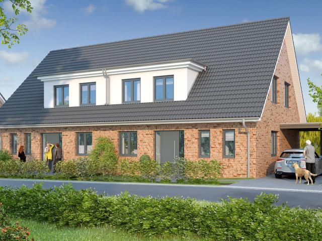 Neubau einer zeitlosen Haushälfte! 4 Zimmer Raumwunder mit Garten und Carport