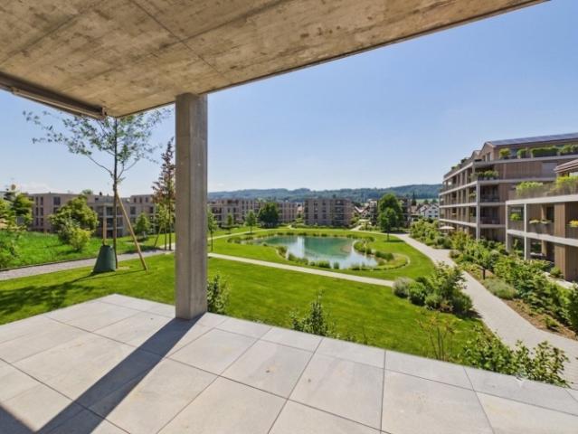 Neubau / Erstbezug Eigener 120 m² Garten mit Parkblick, 40 m² Wohnbereich