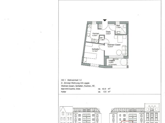Neubau Etagenwohnungen mit Fahrstuhl im Zentrum