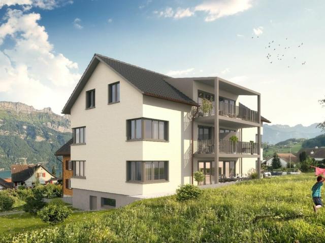 Neubau Luxus pur! 4.5 Zimmer Gartenwohnung über dem Walensee