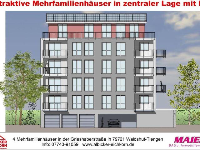 Neubau Waldshut 3,0 Zimmerwohnung Obergeschoss 3 mit Lift