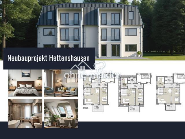 Neubauprojekt Hettenshausen: Moderne 3 Zimmer Wohnungen mit Terrasse und Gartenanteil oder Balkon