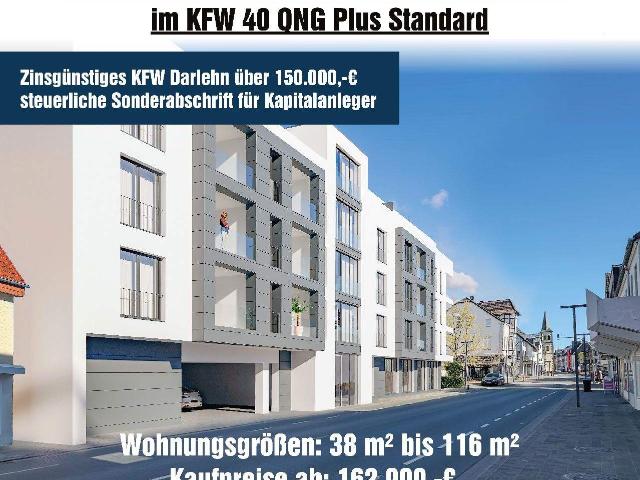 Neubauprojekt KFW 40 QNG in Bad Lippspringe Zentrales Wohnen und Gewerbe