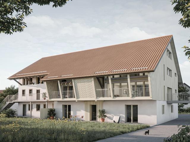 Neue Wohnung mit 4,5 Zimmern im Erdgeschoss im renovierten Bauernhaus