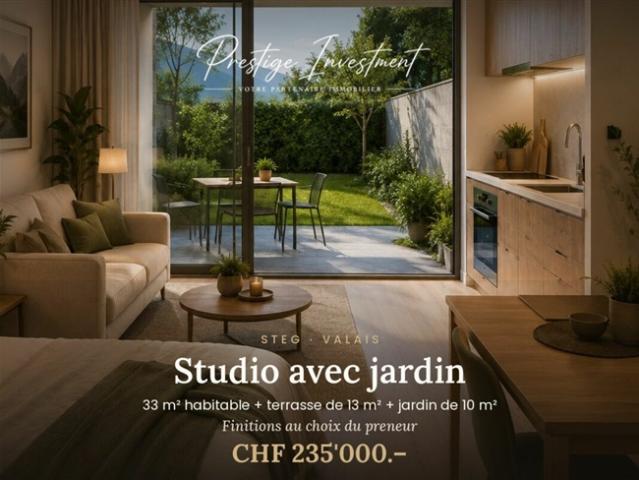 NEUES STUDIO mit Garten IN STEG VS