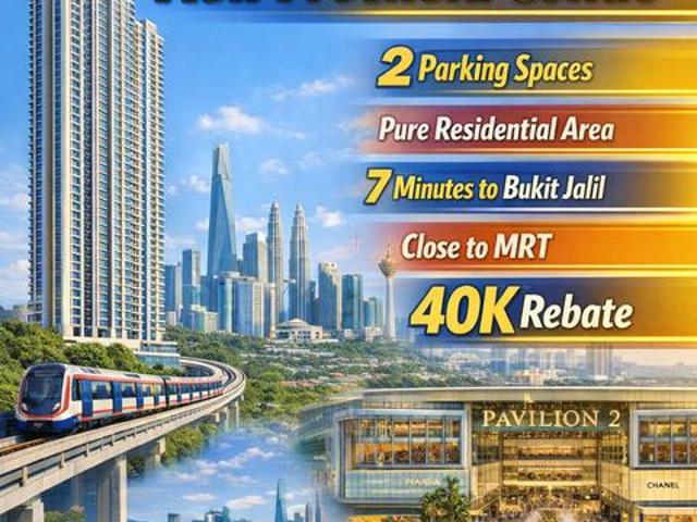 New Condo 0 DP Freehold near Bukit Jalil Family 5 Min Shop MRT