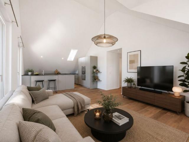 NEW CONSTRUCTION: Penthouse apartment with 4.5 rooms and view of the countryside