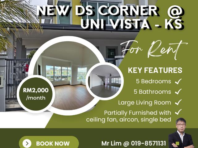 New Double Storey Corner 5B5b at Uni Vista in KS for Rent
