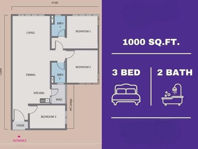 Nexus Residences Taman pertama Cheras MRT BRAND NEW3 BEDROOM