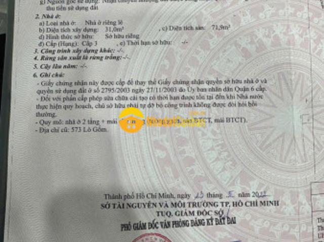 Nhà 1 trệt 2 lầu bê tông cốt thép. Mặt tiền lò gốm giá 6tỷ tl. Lh0933279. 0908279
