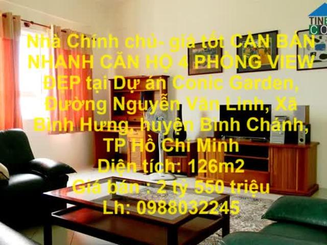 Nhà chính chủ giá tốt cần bán nhanh căn hộ 4 phòng view đẹp tại huyện bình chánh, tphcm
