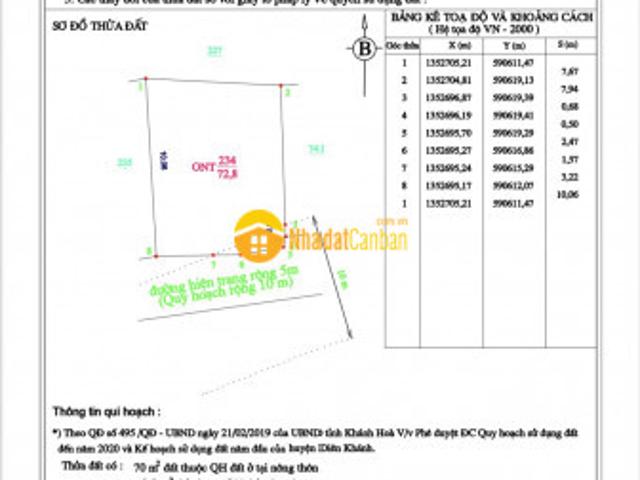 Nhà suối hiệp giá rẻ sau lưng cây xăng khánh hoà