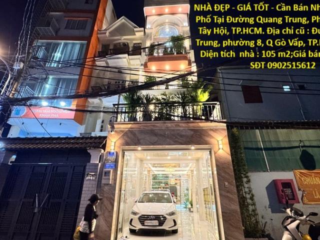 NHÀ ĐẸP GIÁ TỐT Cần Bán Nhanh Căn Nhà Phố Tại Đường Quang Trung, Phường Thông Tây Hội, TP. HCM