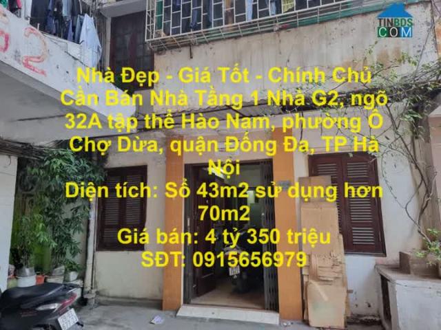 Nhà Đẹp Giá Tốt Chính Chủ Cần Bán Nhà Tầng 1 nhà G2, ngõ 32A TT Hào Nam đối diện nhạc viện HN