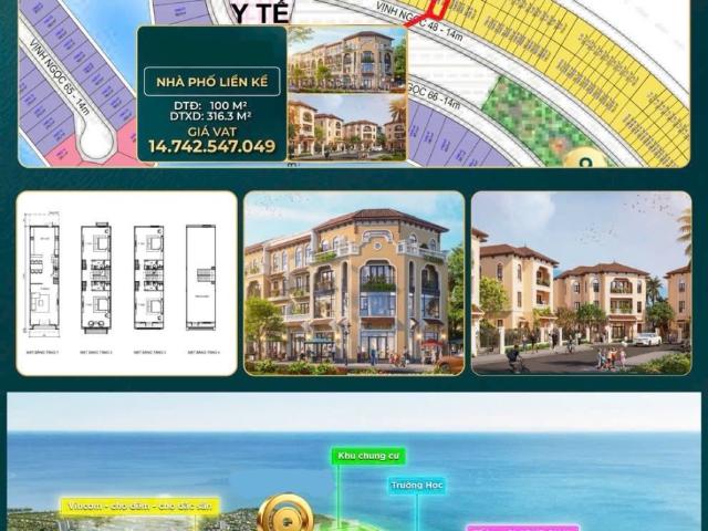 NHÀ PHỐ LIỀN KỀ VINHOMES CẦN GIỜ VIEW SÔNG GIÁ BÁN: 13.8 TỶ