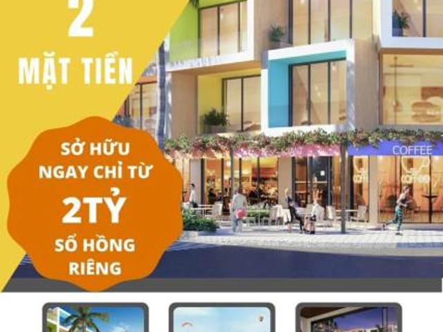 Nhà phố Thương Mại biển 2 mặt tiền Tt 25% nhận nhà, pháp lý vững vàng