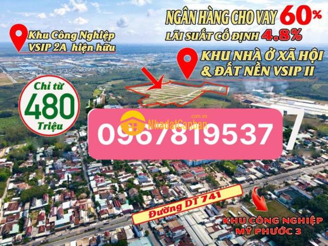 Nhà ở xã hội ngay khu công nghiệp vsip2 bình dương