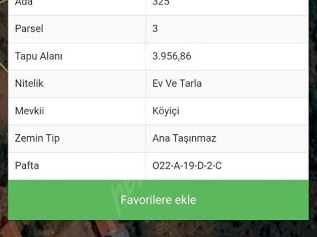 NİF MH KÖY YERLEŞİK ALAN İÇİN 1978 M2 EV VE TARLA
