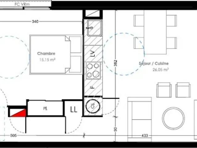 Nîmes Appartement 2 pièces 43.3 m²