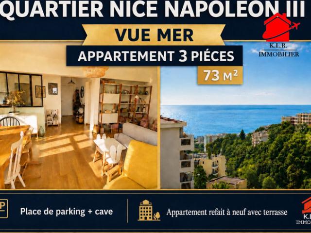 Nice OUEST: Appartement 3 pièces en excellent état avec terra