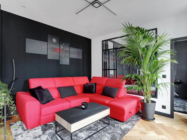Nice apartment, Paris Loft design T2 — Steel workshop style glass partition, 36 sq m fully renovated