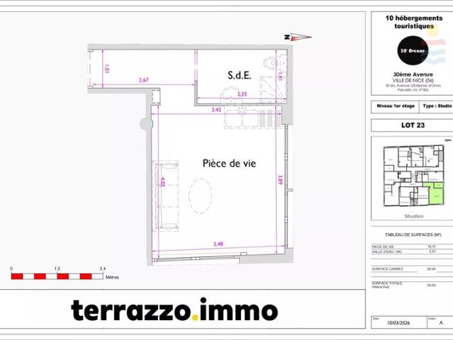 NICE CENTRE VILLE – ESTIENNE D'ORVES | LOFT MEZZANINE MEUBLÉ TOURISTIQUE – 18,15 M² CARREZ / 24,73 M² UTILES – PRÊT À EXPLOITER